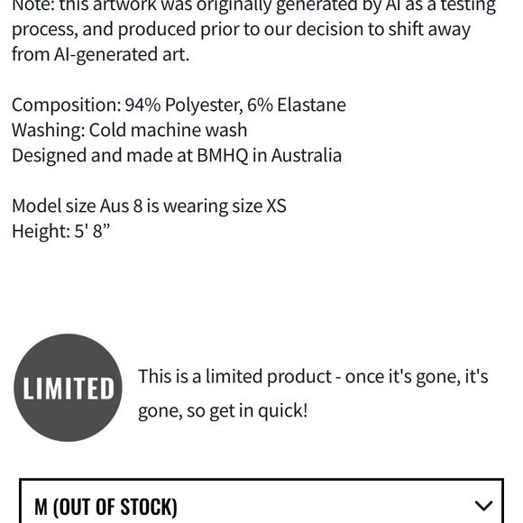 Blackmilk “WATERCOLOUR MERMAID SWING TEE DRESS” Size Medium M NWT Under the Sea - Picture 10 of 14